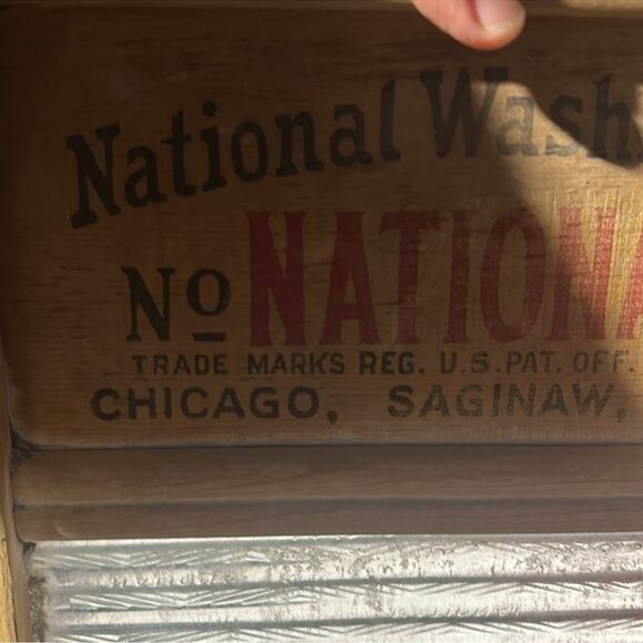 National Washboard Co. National 862 Antique Vintage Frosted Glass Washboard - Picture 4 of 5